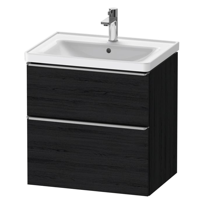 Duravit D-Neo Waschtischunterbau 63,4 x 62,5 cm, 2 Auszüge, Griff edelstahl gebürstet