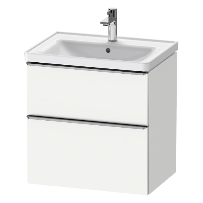 Duravit D-Neo Waschtischunterbau 63,4 x 62,5 cm, 2 Auszüge, Griff edelstahl gebürstet