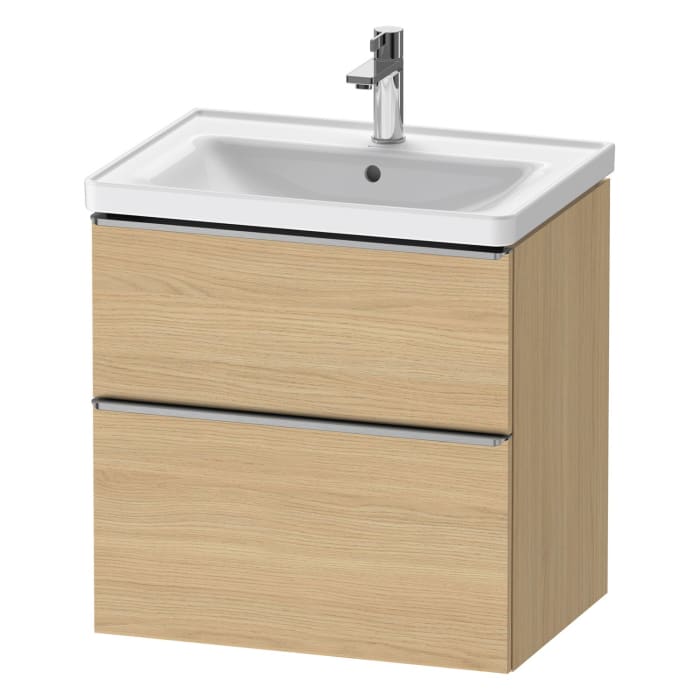 Duravit D-Neo Waschtischunterbau 63,4 x 62,5 cm, 2 Auszüge, Griff edelstahl gebürstet