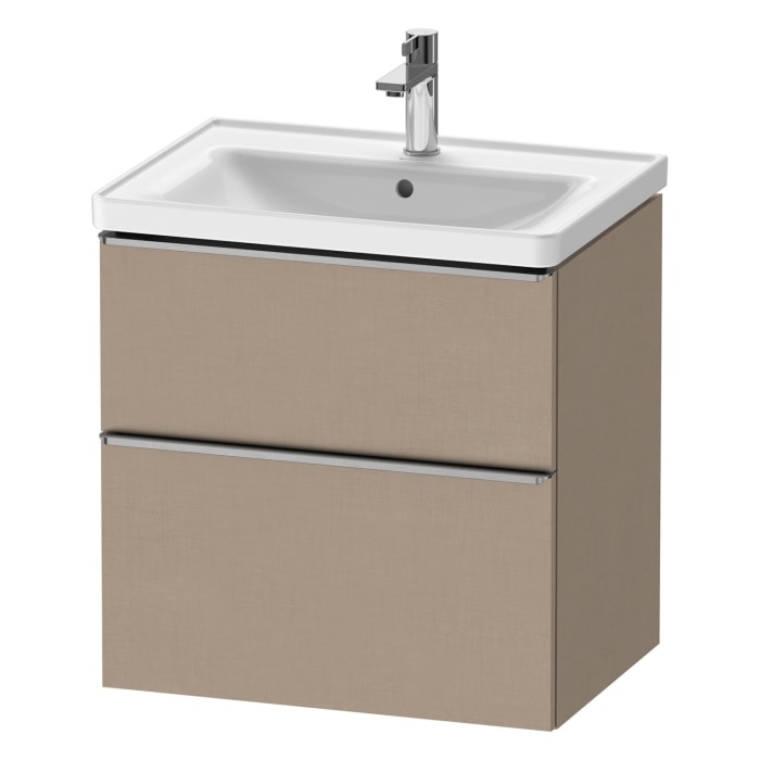 Duravit D-Neo Waschtischunterbau 63,4 x 62,5 cm, 2 Auszüge, Griff edelstahl gebürstet