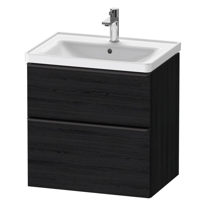 Duravit D-Neo Waschtischunterbau 63,4 x 62,5 cm, 2 Auszüge, Griff diamantschwarz