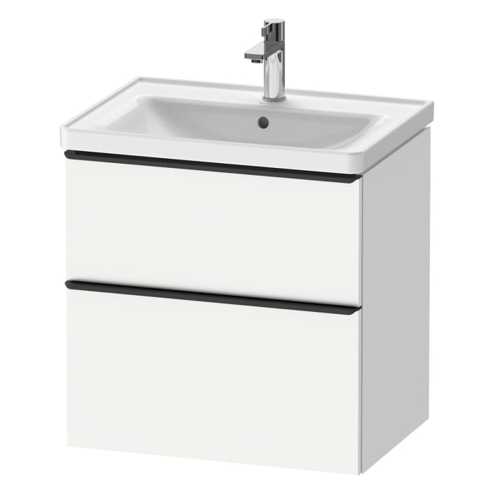 Duravit D-Neo Waschtischunterbau 63,4 x 62,5 cm, 2 Auszüge, Griff diamantschwarz
