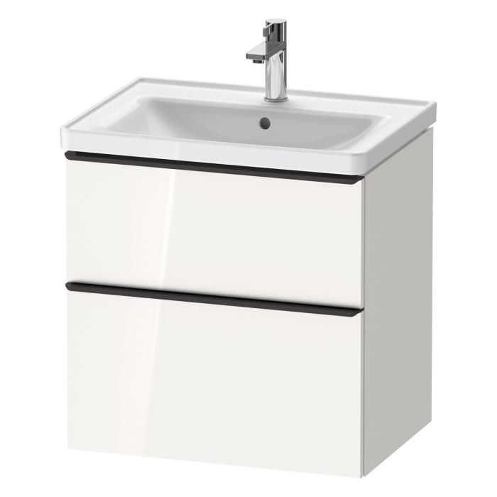 Duravit D-Neo Waschtischunterbau 63,4 x 62,5 cm, 2 Auszüge, Griff diamantschwarz