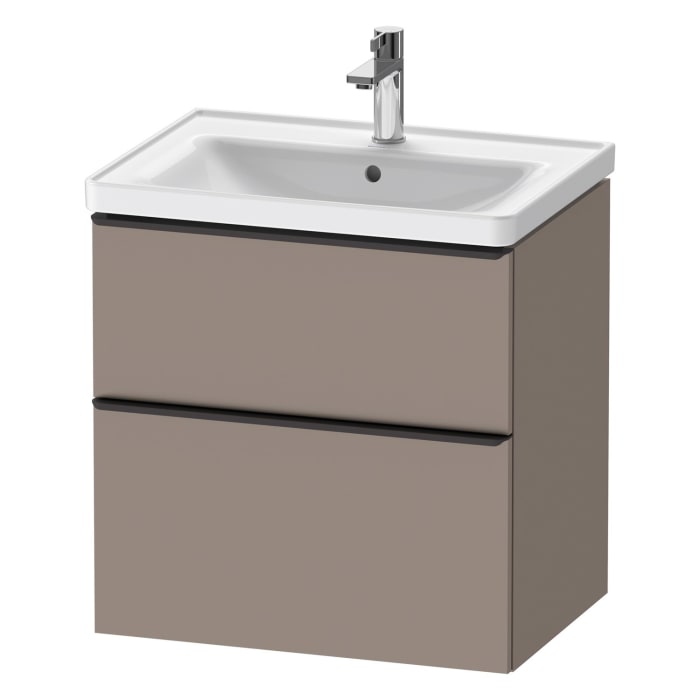 Duravit D-Neo Waschtischunterbau 63,4 x 62,5 cm, 2 Auszüge, Griff diamantschwarz