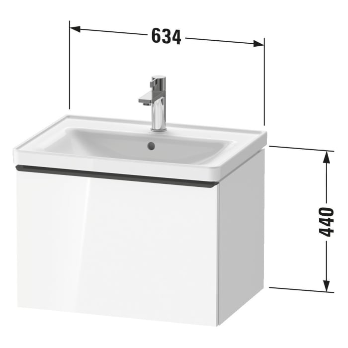 Duravit D-Neo Waschtischunterbau 63,4 x 44 cm, 1 Auszug, Griff bronze gebürstet