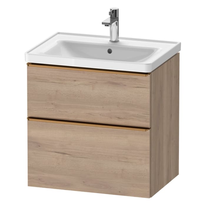 Duravit D-Neo Waschtischunterbau 63,4 x 62,5 cm, 2 Auszüge, Griff bronze gebürstet