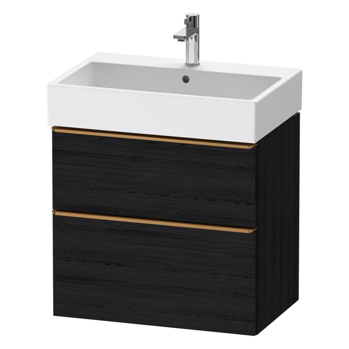 Duravit D-Neo Waschtischunterbau 68,4 x 62,5 cm, 2 Auszüge, Griff bronze gebürstet