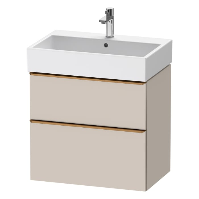 Duravit D-Neo Waschtischunterbau 68,4 x 62,5 cm, 2 Auszüge, Griff bronze gebürstet