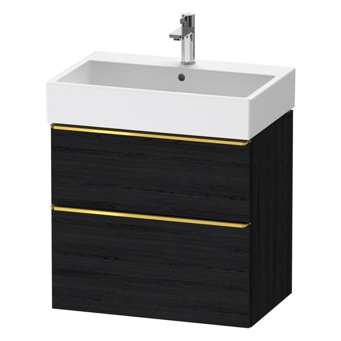 Duravit D-Neo Waschtischunterbau 68,4 x 62,5 cm, 2 Auszüge, Griff gold poliert
