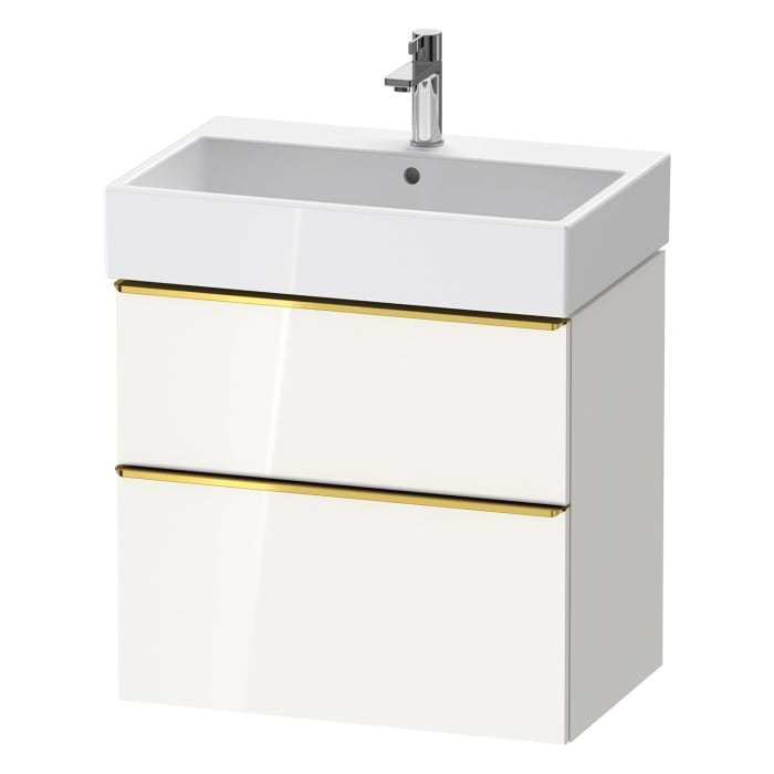 Duravit D-Neo Waschtischunterbau 68,4 x 62,5 cm, 2 Auszüge, Griff gold poliert