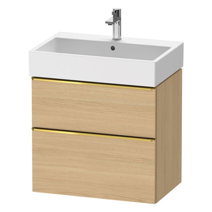 Duravit D-Neo Waschtischunterbau 68,4 x 62,5 cm, 2 Auszüge, Griff gold poliert