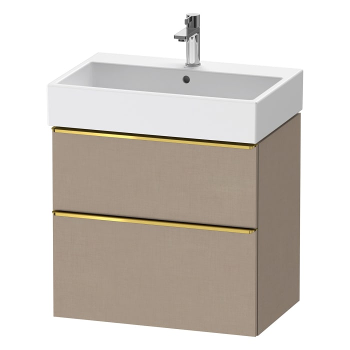 Duravit D-Neo Waschtischunterbau 68,4 x 62,5 cm, 2 Auszüge, Griff gold poliert
