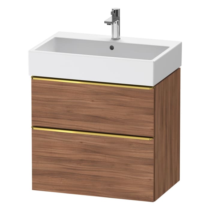 Duravit D-Neo Waschtischunterbau 68,4 x 62,5 cm, 2 Auszüge, Griff gold poliert