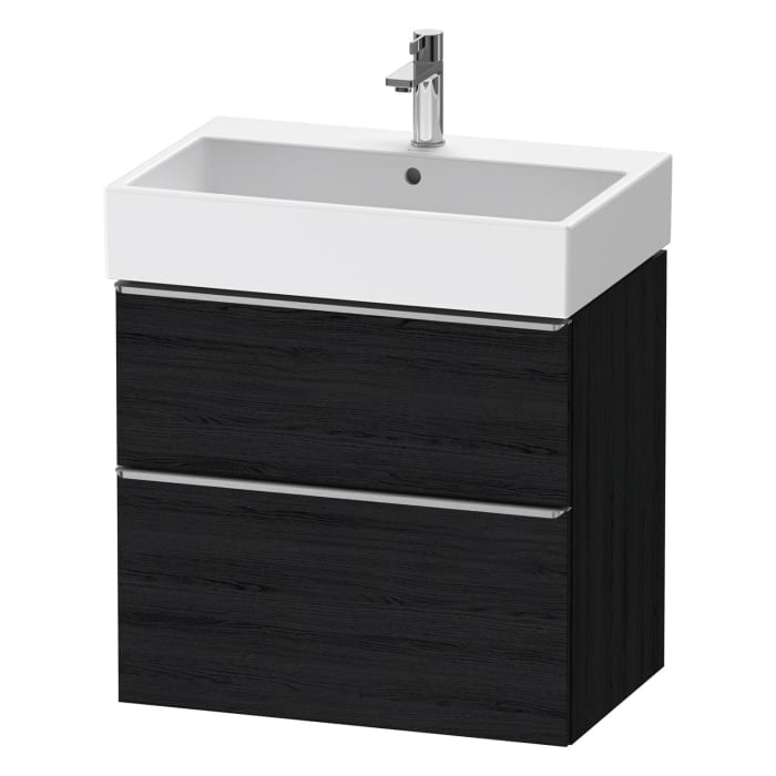 Duravit D-Neo Waschtischunterbau 68,4 x 62,5 cm, 2 Auszüge, Griff edelstahl gebürstet