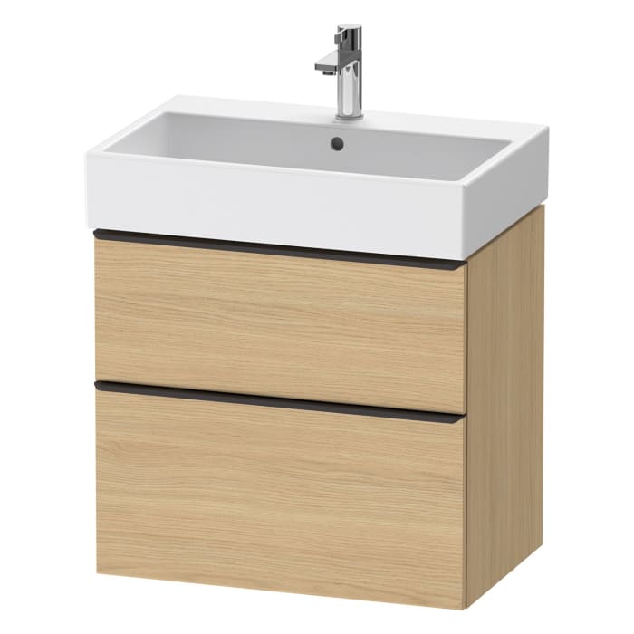 Duravit D-Neo Waschtischunterbau 68,4 x 62,5 cm, 2 Auszüge, Griff diamantschwarz