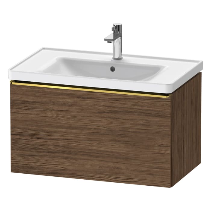 Duravit D-Neo Waschtischunterbau 78,4 x 44 cm, 1 Auszug, Griff gold poliert