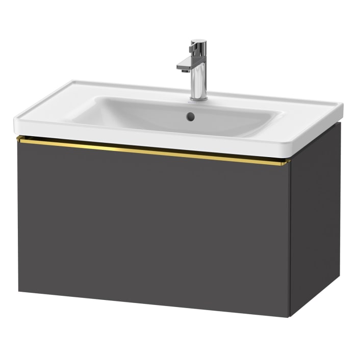 Duravit D-Neo Waschtischunterbau 78,4 x 44 cm, 1 Auszug, Griff gold poliert