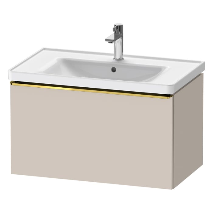 Duravit D-Neo Waschtischunterbau 78,4 x 44 cm, 1 Auszug, Griff gold poliert