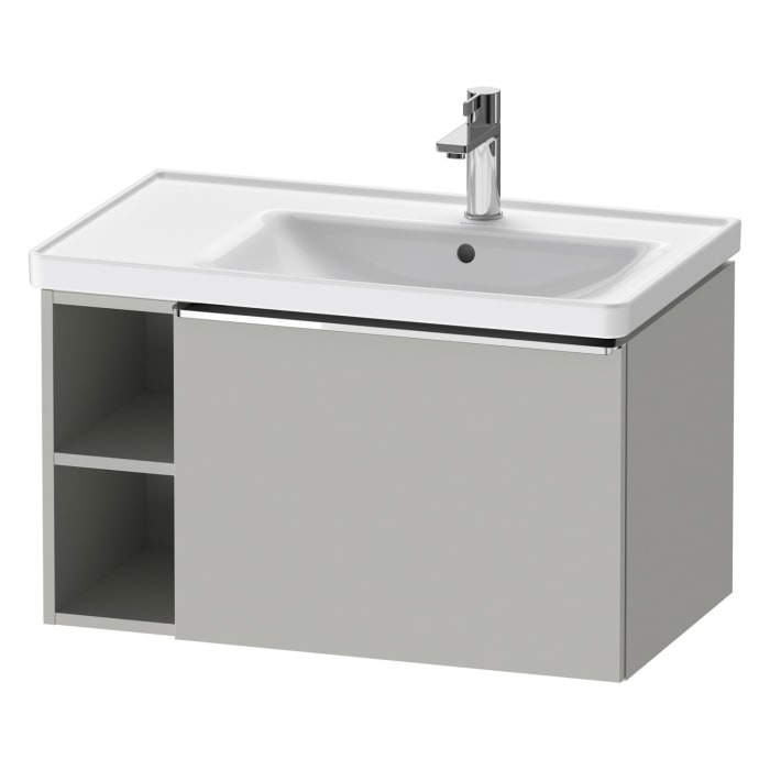Duravit D-Neo Waschtischunterbau 78,4 x 44 cm, 1 Auszug und links offene Fächer, Griff chrom
