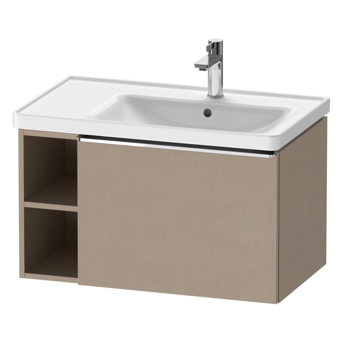 Duravit D-Neo Waschtischunterbau 78,4 x 44 cm, 1 Auszug und links offene Fächer, Griff chrom