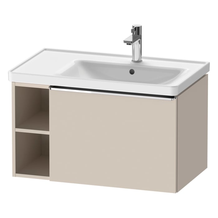 Duravit D-Neo Waschtischunterbau 78,4 x 44 cm, 1 Auszug und links offene Fächer, Griff chrom