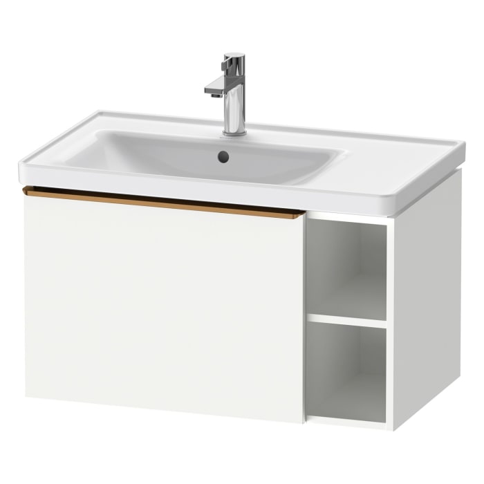 Duravit D-Neo Waschtischunterbau 78,4 x 44 cm, 1 Auszug und rechts offene Fächer, Griff bronze gebürstet