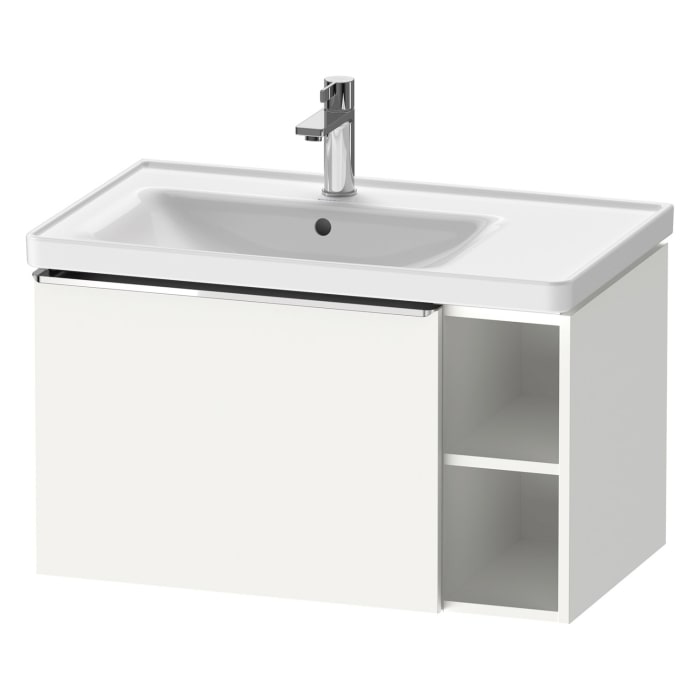 Duravit D-Neo Waschtischunterbau 78,4 x 44 cm, 1 Auszug und rechts offene Fächer, Griff chrom