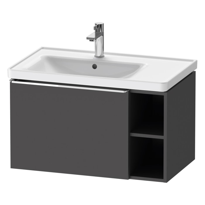 Duravit D-Neo Waschtischunterbau 78,4 x 44 cm, 1 Auszug und rechts offene Fächer, Griff chrom