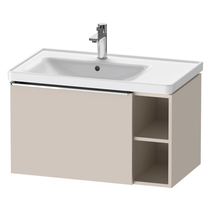 Duravit D-Neo Waschtischunterbau 78,4 x 44 cm, 1 Auszug und rechts offene Fächer, Griff chrom