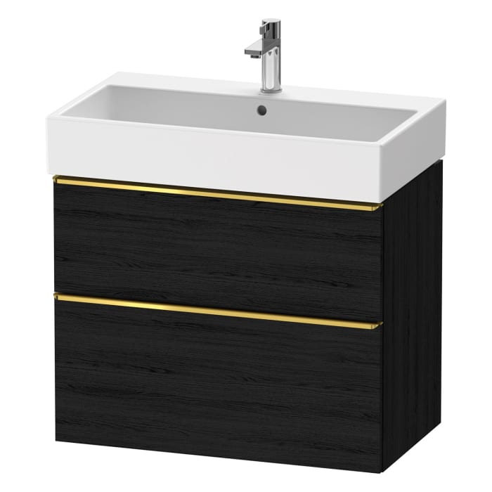 Duravit D-Neo Waschtischunterbau 78,4 x 62,5 cm, 2 Auszüge, Griff gold poliert