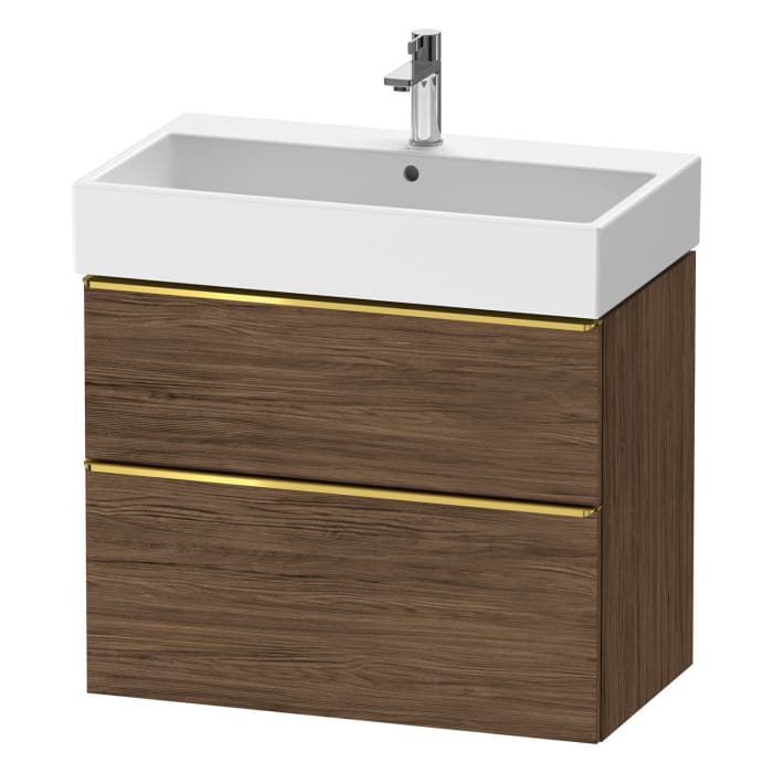 Duravit D-Neo Waschtischunterbau 78,4 x 62,5 cm, 2 Auszüge, Griff gold poliert