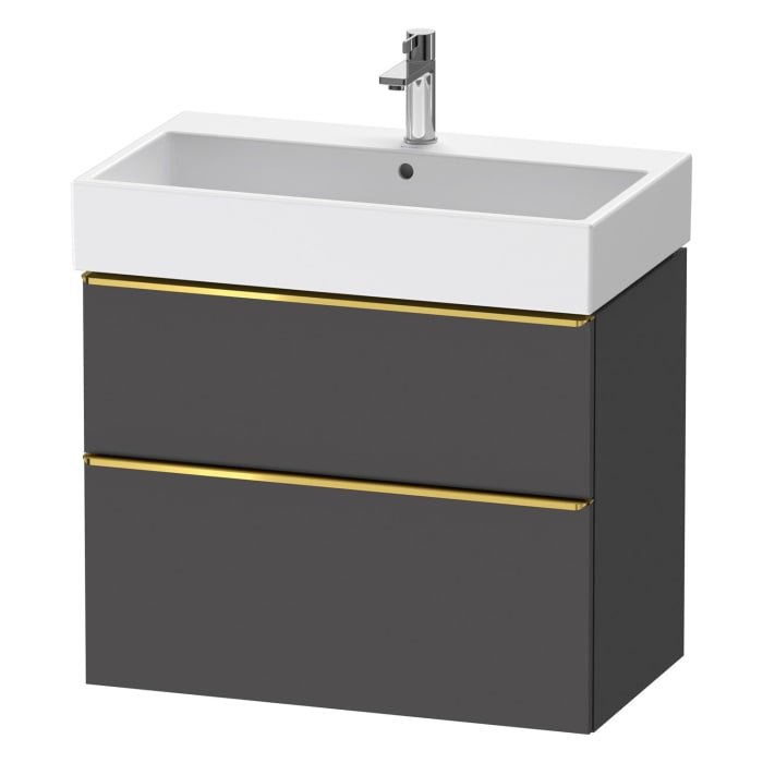 Duravit D-Neo Waschtischunterbau 78,4 x 62,5 cm, 2 Auszüge, Griff gold poliert