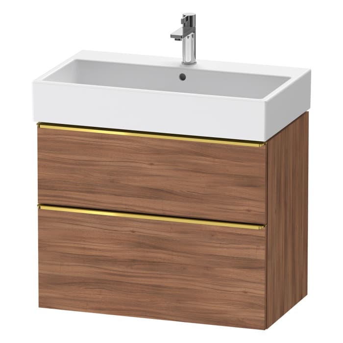 Duravit D-Neo Waschtischunterbau 78,4 x 62,5 cm, 2 Auszüge, Griff gold poliert