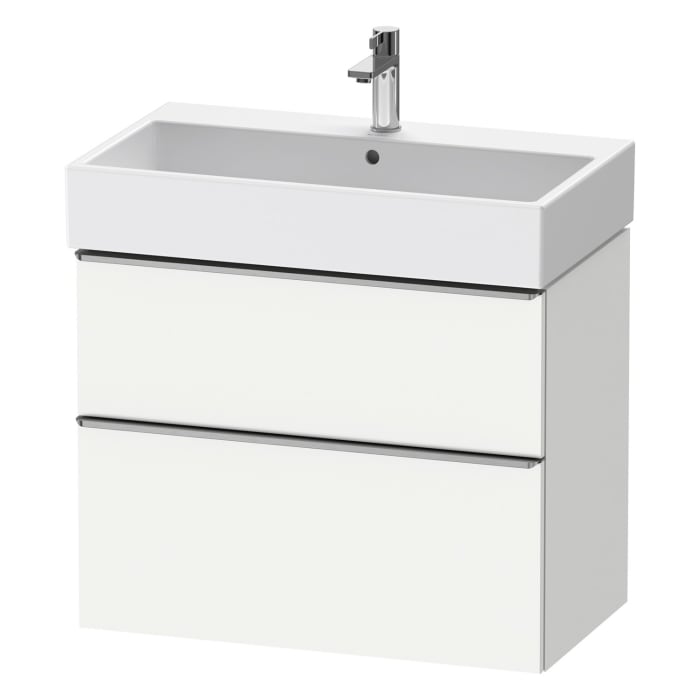 Duravit D-Neo Waschtischunterbau 78,4 x 62,5 cm, 2 Auszüge, Griff edelstahl gebürstet