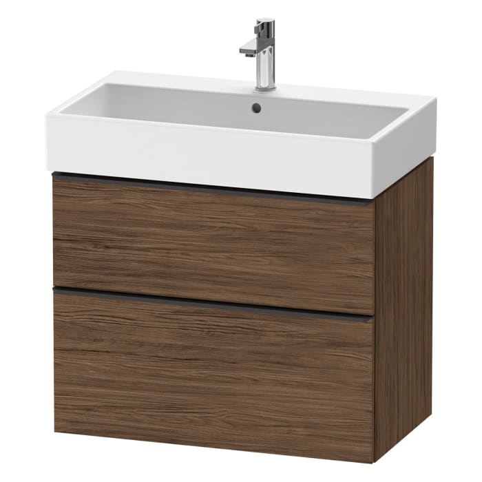 Duravit D-Neo Waschtischunterbau 78,4 x 62,5 cm, 2 Auszüge, Griff diamantschwarz