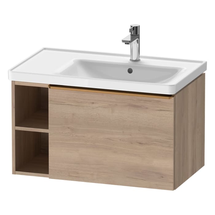 Duravit D-Neo Waschtischunterbau 78,4 x 44 cm, 1 Auszug und links offene Fächer, Griff bronze gebürstet