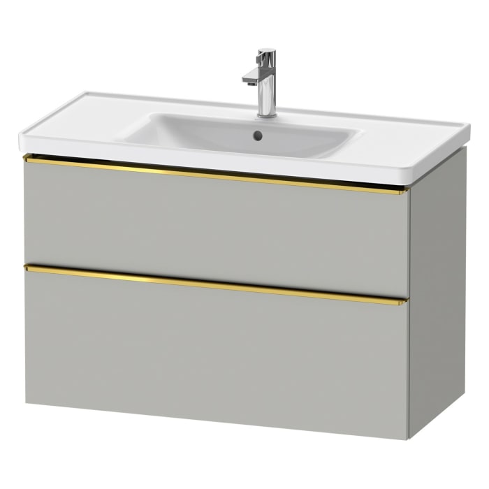 Duravit D-Neo Waschtischunterbau 98,4 x 62,5 cm, 2 Auszüge, Griff gold poliert