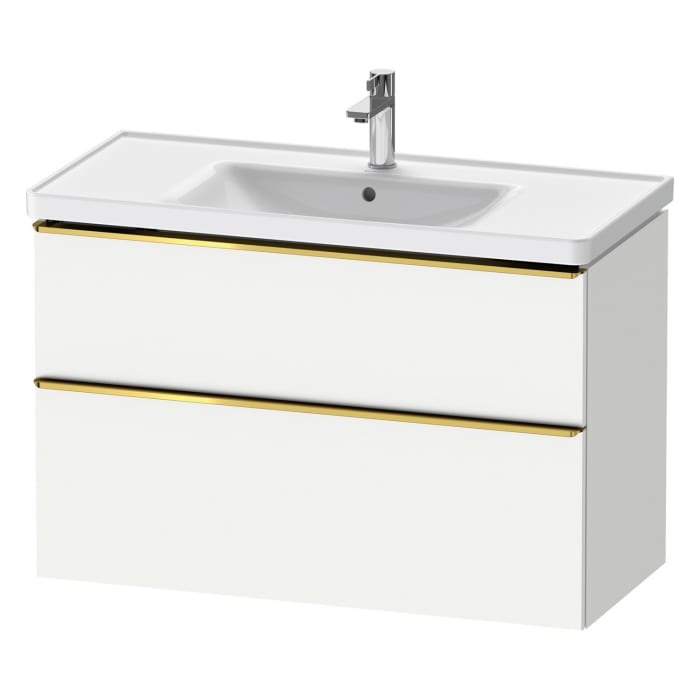 Duravit D-Neo Waschtischunterbau 98,4 x 62,5 cm, 2 Auszüge, Griff gold poliert