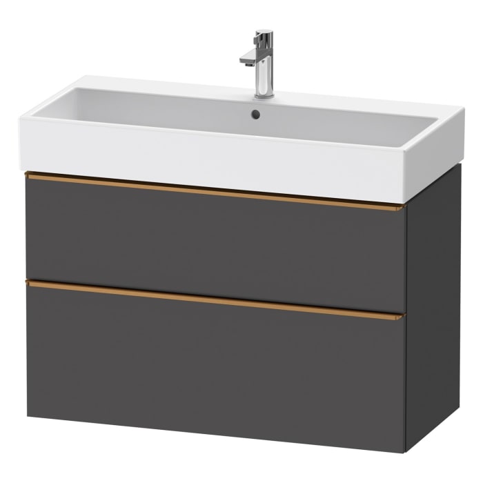 Duravit D-Neo Waschtischunterbau 98,4 x 62,5 cm, 2 Auszüge, Griff bronze gebürstet