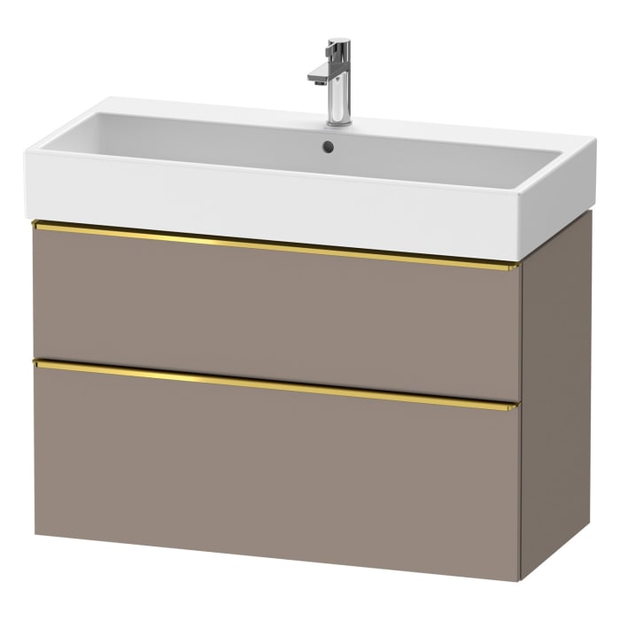 Duravit D-Neo Waschtischunterbau 98,4 x 62,5 cm, 2 Auszüge, Griff gold poliert