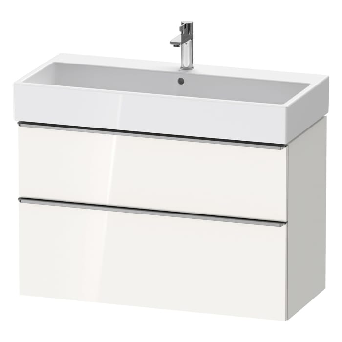 Duravit D-Neo Waschtischunterbau 98,4 x 62,5 cm, 2 Auszüge, Griff edelstahl gebürstet