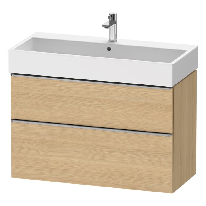 Duravit D-Neo Waschtischunterbau 98,4 x 62,5 cm, 2 Auszüge, Griff edelstahl gebürstet