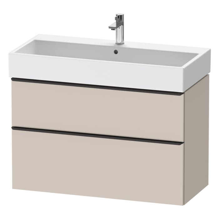 Duravit D-Neo Waschtischunterbau 98,4 x 62,5 cm, 2 Auszüge, Griff diamantschwarz