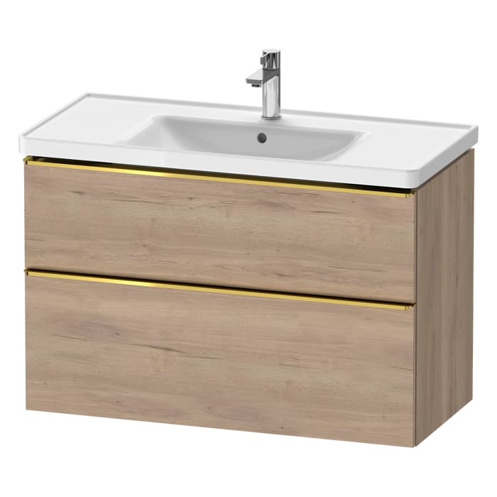 Duravit D-Neo Waschtischunterbau 98,4 x 62,5 cm, 2 Auszüge, Griff gold poliert