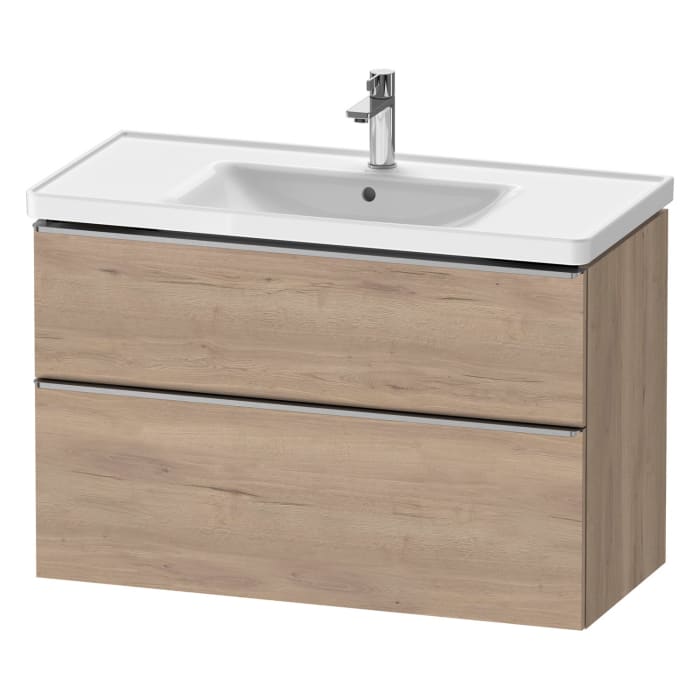 Duravit D-Neo Waschtischunterbau 98,4 x 62,5 cm, 2 Auszüge, Griff edelstahl gebürstet
