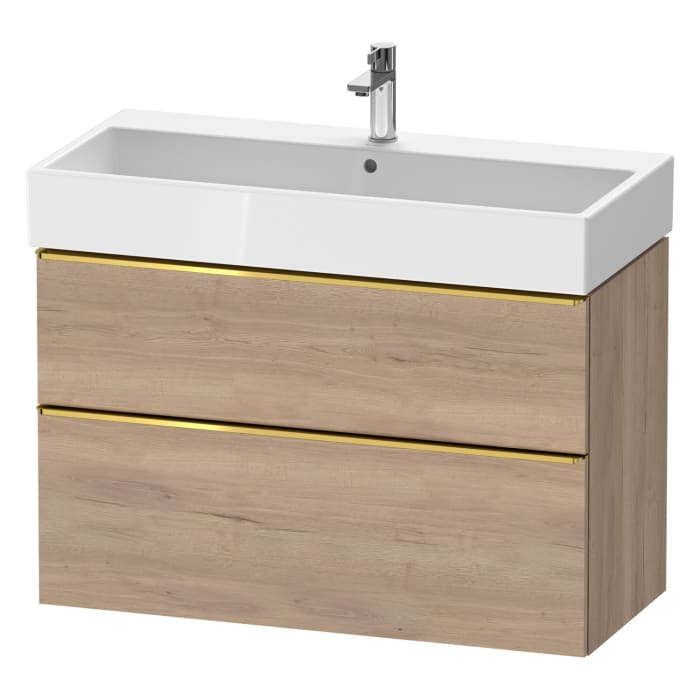 Duravit D-Neo Waschtischunterbau 98,4 x 62,5 cm, 2 Auszüge, Griff gold poliert