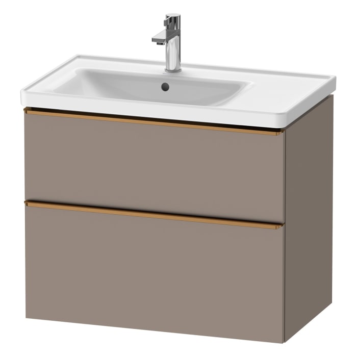 Duravit D-Neo Waschtischunterbau für Becken links 78,4 x 62,5 cm, 2 Auszüge, Griff bronze gebürstet