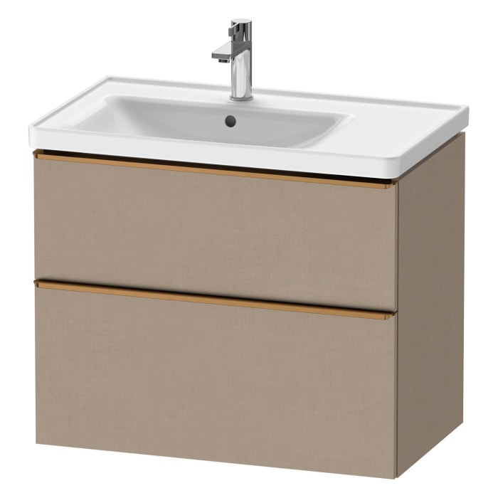 Duravit D-Neo Waschtischunterbau für Becken links 78,4 x 62,5 cm, 2 Auszüge, Griff bronze gebürstet