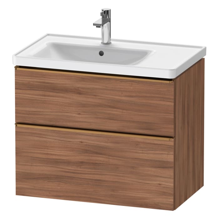 Duravit D-Neo Waschtischunterbau für Becken links 78,4 x 62,5 cm, 2 Auszüge, Griff bronze gebürstet