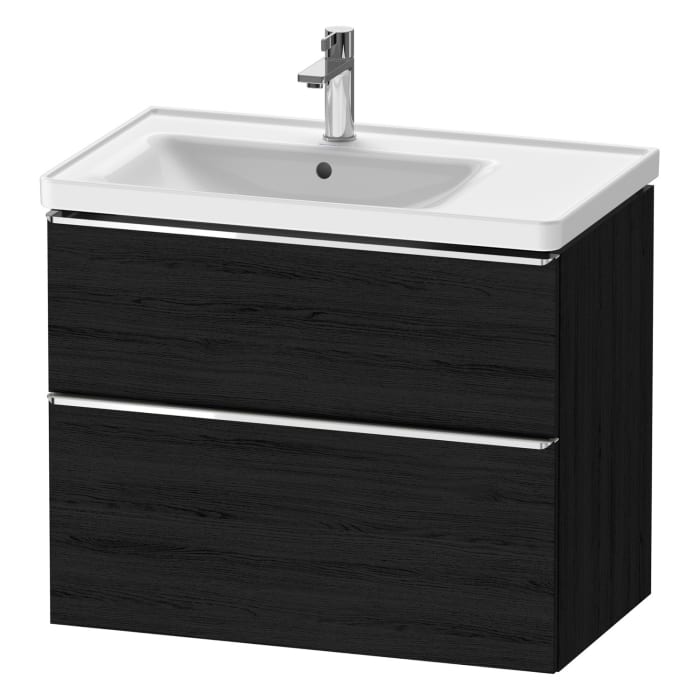 Duravit D-Neo Waschtischunterbau für Becken links 78,4 x 62,5 cm, 2 Auszüge, Griff chrom